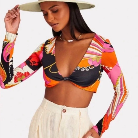 Ronny Kobo Halena Top and Blythe Matching Long Sleeve Crop Top and Skirt Set XS - Picture 2 of 14